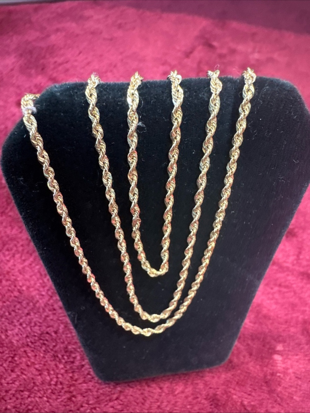 10K Yellow Gold Rope Chain 22” 2mm 1.9g Broken Needs Solder Repair Scrap